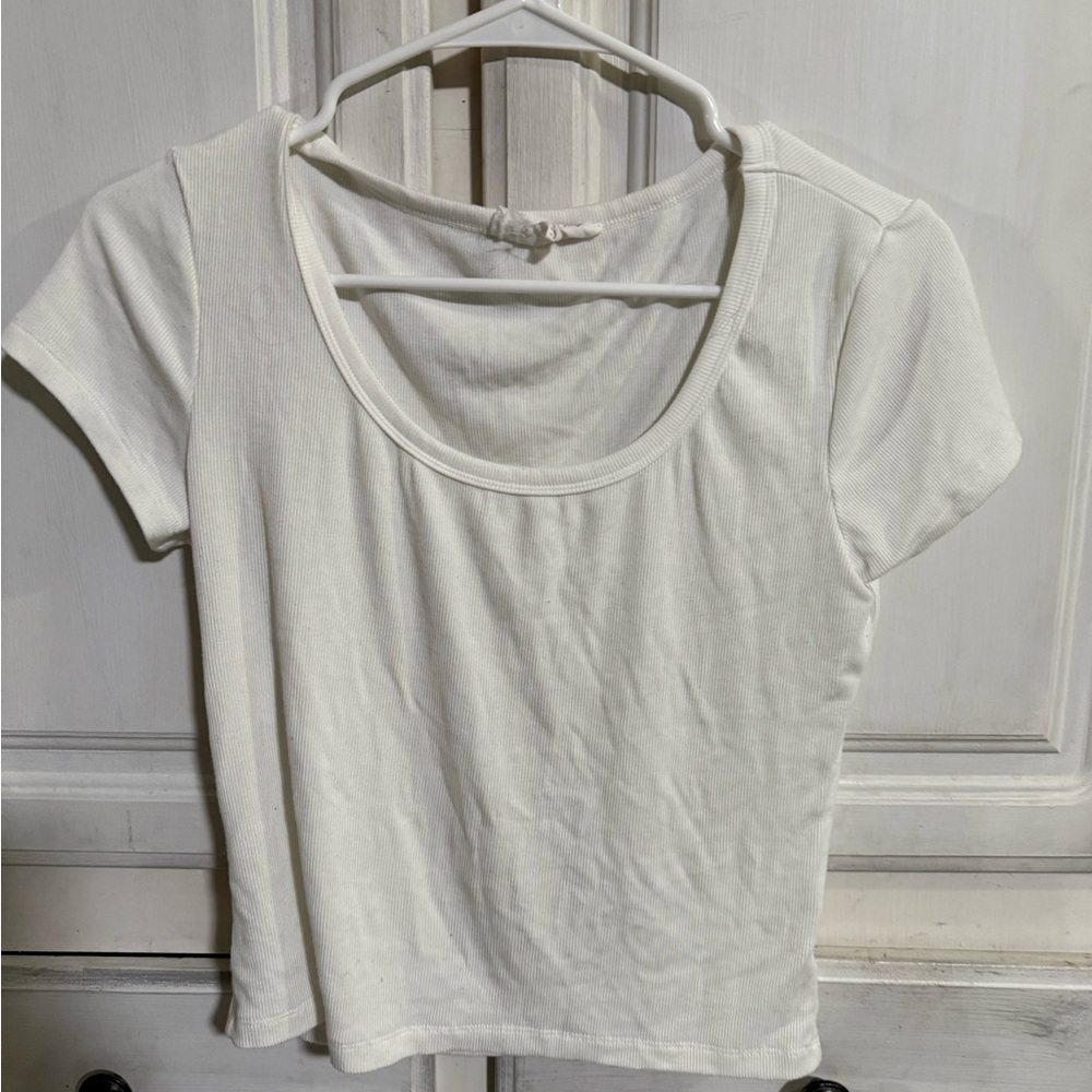Pink Rose White Short Sleeve Tee